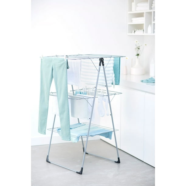 Brabantia Collapsible Metal Clothes Drying Rack Tower 76 Feet Metallic Gray Walmart Business Supplies