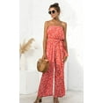 thumbnail image 2 of Combinaison-casual Épaule Sans Manches Bouton Ceinture Jambe Large Combinaisons Rompers Été, 2 of 7