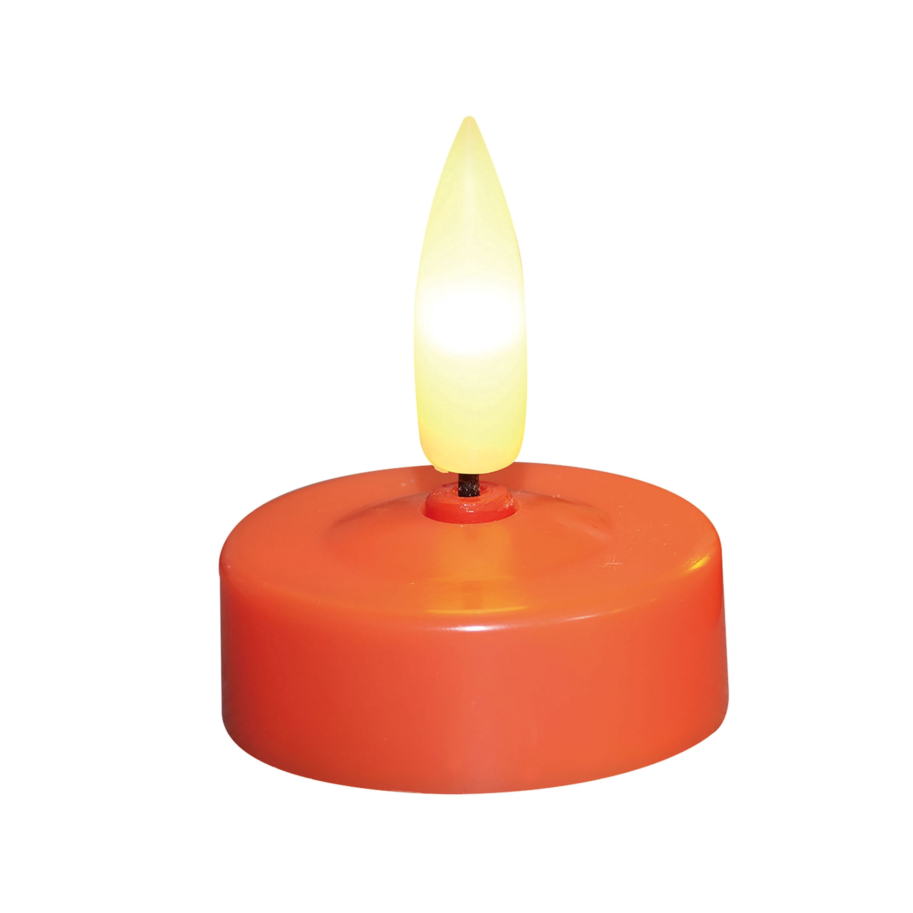 Battery-Operated LED Tealight Candles, Orange, 4 Count, Halloween by Way To Celebrate