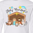 thumbnail image 4 of Inktastic Feliz Navidad Cute Nativity Scene Long Sleeve Youth T-Shirt, 4 of 5
