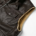 thumbnail image 5 of Rohuuque Men's Sherpa-Lined Vest Vest Motorcycle Sleeveless Jacket Vintage Thickened Thermal Zip Up Leather Fall Winter Jacket Burgundy, 5 of 9