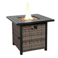 thumbnail image 2 of Sol Living Basel 30” Outdoor Propane Fire Pit Table 50,000 BTUs Outdoor Fire Pit Propane Metal Patio Fire Pit with Lava Rocks & Lid Durable Firepits for Outside & CSA Certified Outdoor Fireplace, 2 of 8