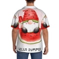 thumbnail image 3 of KLL Watermelon Gnome Print Men's Shirt Short Sleeve Button Down Summer Cuba Beach Shirts- X-Large, 3 of 5