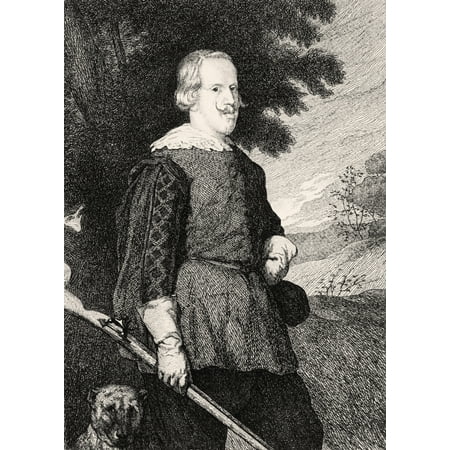 Felipe Iv King Of Spain In Hunting Costume 19Th Century Engraving After Diego Vel Canvas Art - Ken Welsh  Design Pics (12 x