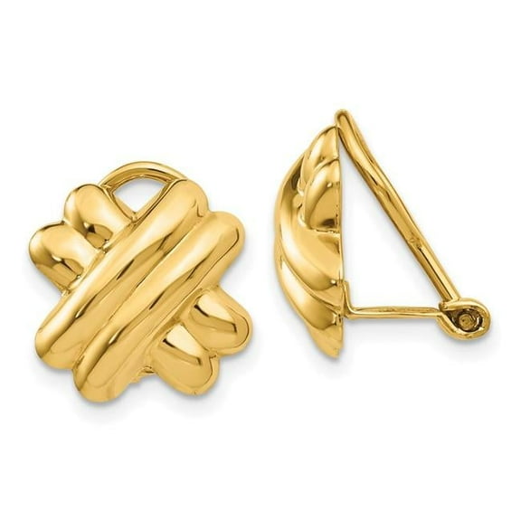 Primal Gold 14 Karat Yellow Gold Non-pierced X Earrings