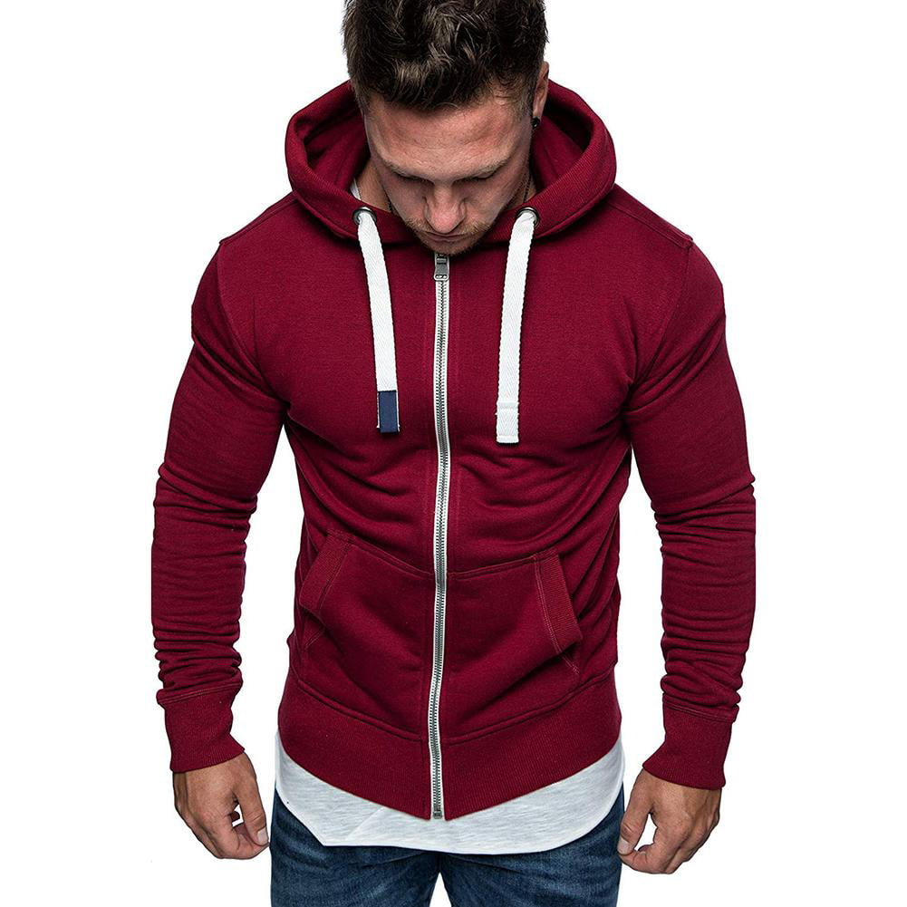 Red and Big Christmas Candy Mens Fashion Hooded Sweater Autumn Winter Casual