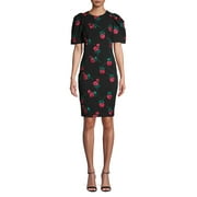 Embroidered Sheath Dress