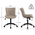 thumbnail image 5 of Kidol & Shellder Khaki Desk Chair with Wheels, Adjustable Rocking Cozy PU Mid-Back Office Task Chair, 5 of 7