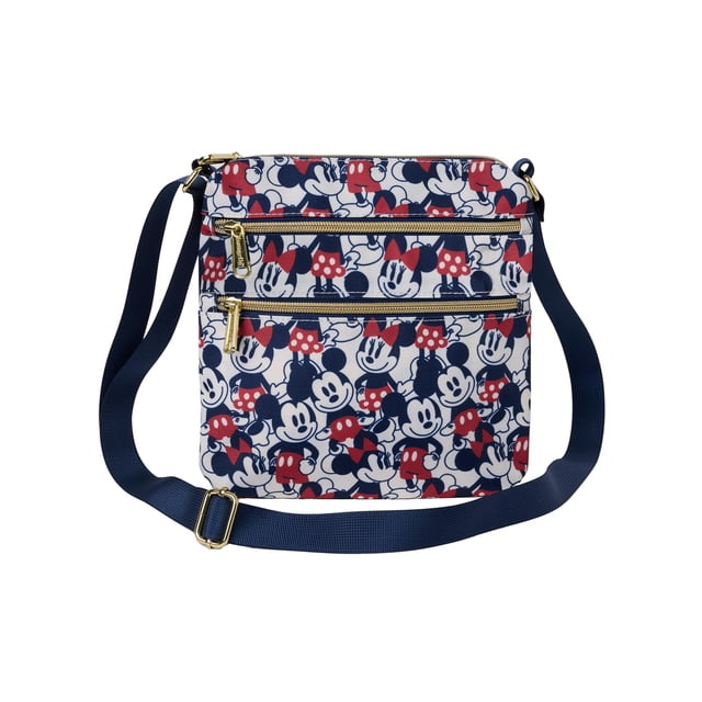 Bolso bandolera Loungefly de nailon con diseño de Mickey y Minnie Mouse