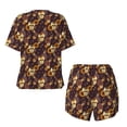 thumbnail image 5 of Lsque Sunflowers with Skull and Hand Women's Short-Sleeved Pajama Set - 2 Piece Soft and Lightweight Sleepwear Set-Medium, 5 of 9
