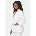 thumbnail image 3 of Jessica London Women's Plus Size Casual Long Sleeve Linen Blazer Jacket with Pockets, 3 of 5