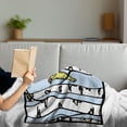thumbnail image 3 of Cartoon Soft Flannel Fleece Throw Blanket, Birds Sitting on a Birch Trees Winter Forest Rectangle Frame, Cozy Plush for Indoor and Outdoor Use, 70" x 90", Baby Blue White, by Ambesonne, 3 of 5