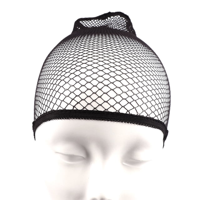 SHISUYAN 3pcs Elastic Mesh Net Cap Open End Cap Stretchable Hair Net Breathable Dome Caps for Home Barber Hair Styling Accessories Black