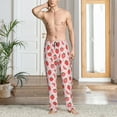 thumbnail image 2 of Logiee Strawberry Print Pajama Pants for Men,Men’s Pajama Bottoms,Mens PJ Pants with Pockets & Button Fly-Medium, 2 of 6