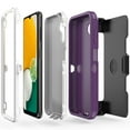 thumbnail image 6 of TASHHAR Samsung Galaxy A04S Case/A13 5G Case with Belt Clip Holster+Screen and Lens Protector Military Grade Heavy Duty 3 in 1 Shockproof Armor Rugged for Galaxy A04S/A13 5G Phone - Purple+White, 6 of 8