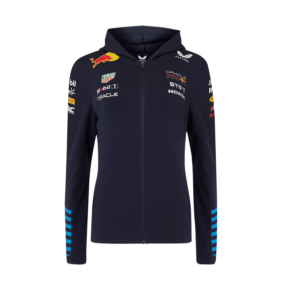 Red Bull Racing F1 Women's 2024 Team Full Zip Hooded Sweatshirt- Navy