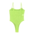 thumbnail image 6 of Hkoxplj Women's Sheer Mesh Thong Bodysuit Spaghetti Strap Square Neck See Through High Stretch Slim Fit Solid Color Bodysuit with Adjustable Straps Club Nightwear Party Outfit for Women, 6 of 9