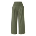 thumbnail image 5 of nochalofo Green Womens Pants, High Waist Wide Leg Palazzo Pants for Women Smocked Elastic Waist Loose Comfy Casual Pajama Pants Pockets, 5 of 7