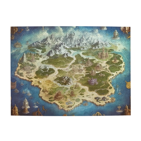 500 PCS Fantasy World Map 500 Pcs Jigsaw Puzzles For Adults Imaginative Puzzles Family Stress Relief Recreation Adult Wooden Puzzles Great For Relaxation And Display For Puzzle Enthusiast