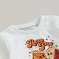 thumbnail image 4 of Baby Boys Pants Set  Long Sleeve Crew Neck Letters Pie Print Sweatshirt with Elastic Waist Sweatpants Infant Clothes, 4 of 7
