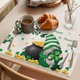 thumbnail image 3 of St. Patrick's Day Placemats Set of 8 Green Gnomes Shamrock Gold Coin Beige Place Mats Indoor Wipeable Table Mats Washable Cloth Dining Table Placemats for Kitchen Holiday Party Home Decor 13x19 Inch, 3 of 9
