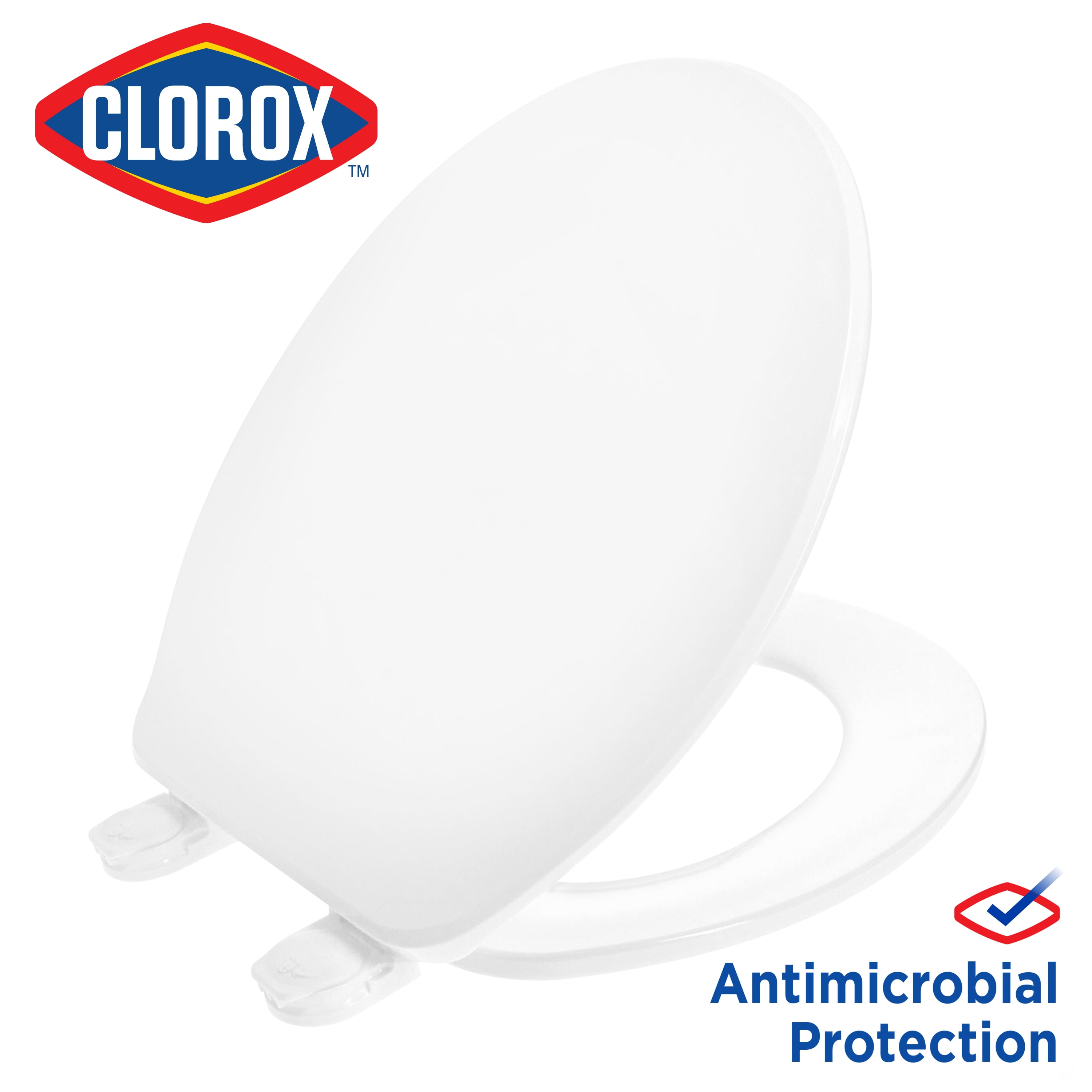Buy Clorox Antimicrobial Elongated Beveled Plastic Toilet Seat with