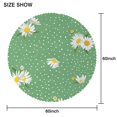 thumbnail image 2 of Round Tablecloth 60 Inch Daisy Table Cover Floral Print Wrinkle Free Kitchen Dining, 2 of 5