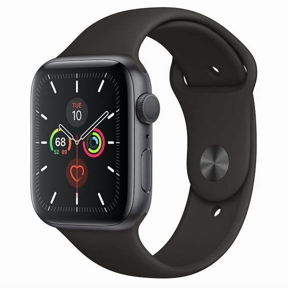 Restored Apple Watch Gen 5 Series 5 44mm Space Gray Aluminum - Black Sport Band MWVF2VC/A (Refurbished)