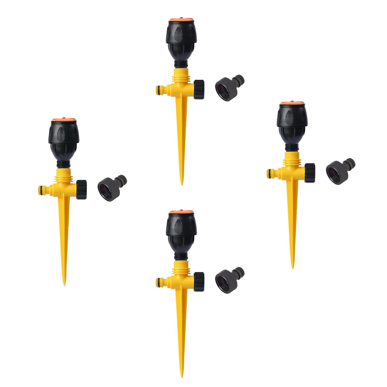 Bothyi 4x Rotating Garden Sprinklers Lawn Sprinklers Gardening Tools Versatile Supplies Yellow