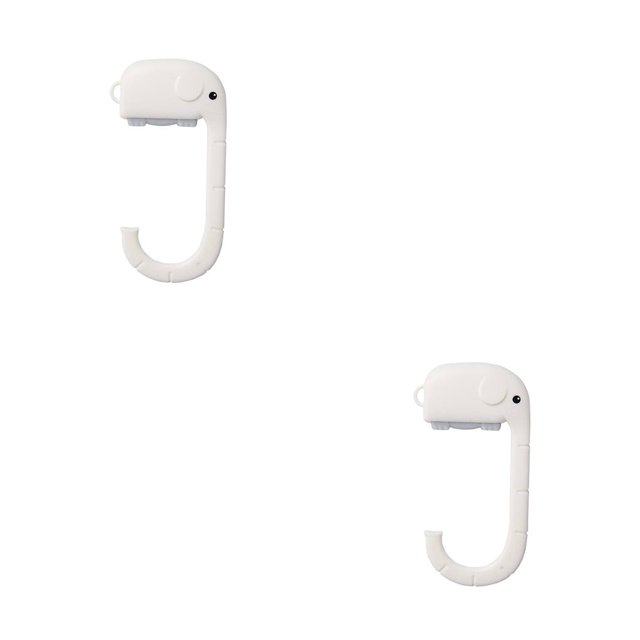 Toystoory Gancho portátil Bolsa de decorativa Ganchos colgantes Soporte de suspensión Blanco Blanco 2Conjunto