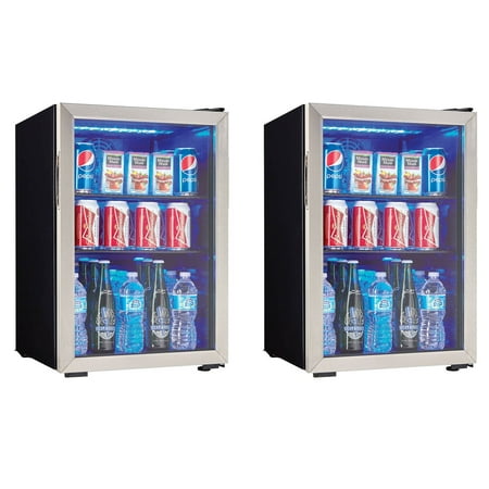Danby 95 Can 2.6 Cu. Ft. Free Standing Beverage Center, Stainless Steel (2 Pack)