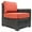 Brown/Orange, variant on Patio Sectional Sofa Rattan Component Chair with Cushion,No Arm Chair
