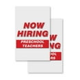 thumbnail image 4 of A-frame Sidewalk Now Hiring Preschool Teachers 24" x 36" Double Sided A-Frame Sidewalk Sign, Includes 2 Installed Vinyl Decals | Foldable Portable White Signicade Sandwich Board Signs, 4 of 5