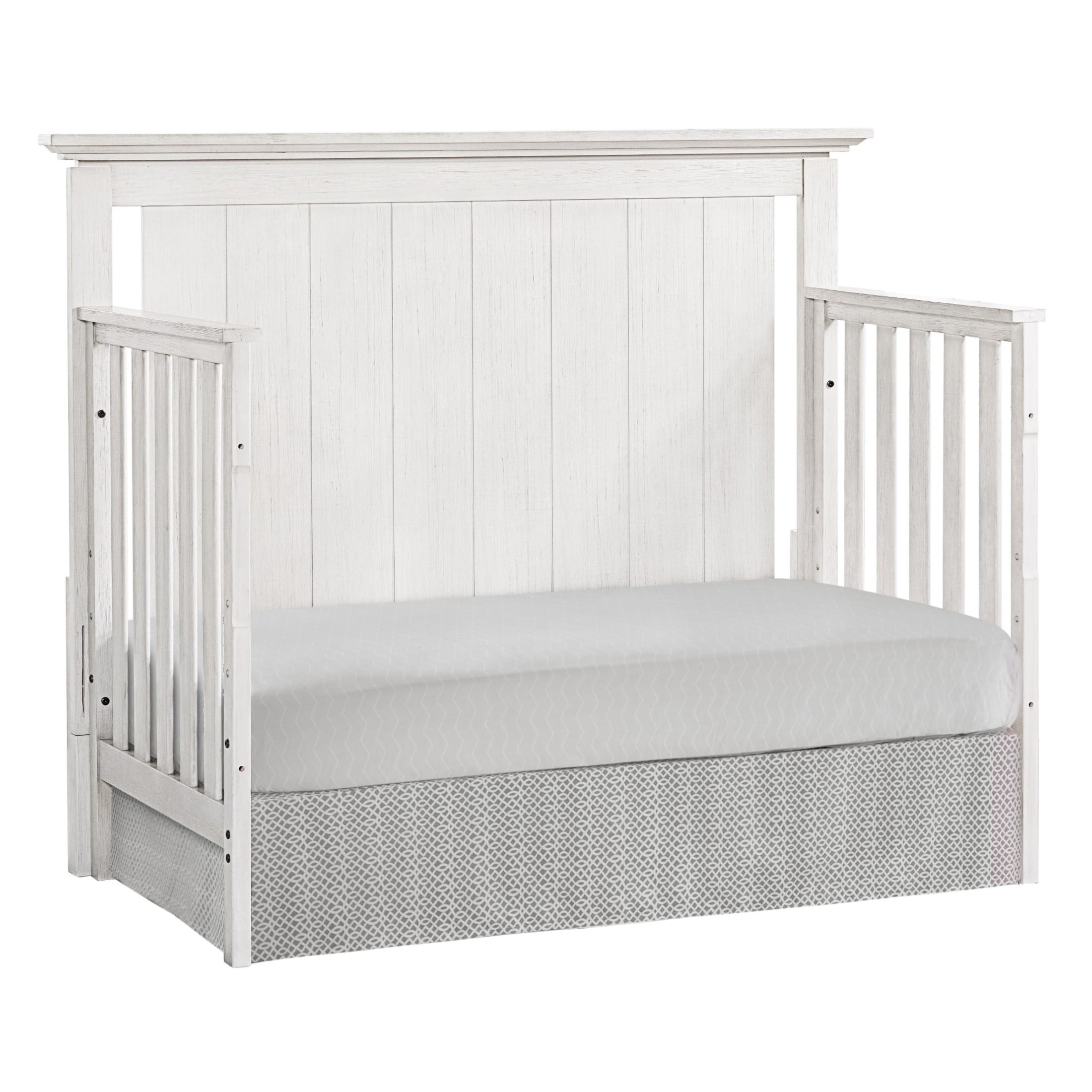 Oxford Baby Langston 4-in-1 Convertible Crib, Weathered White, Wooden Crib