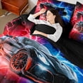 thumbnail image 4 of Castle Fairy Black Car Boy Bedding Comforter Set,Extreme Sport Full Bedding Set, 4 of 8