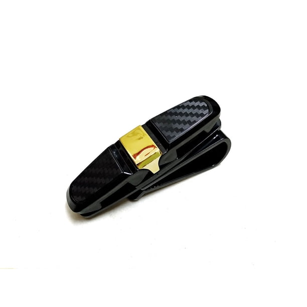 Riwesomey Soportes para gafas Gafas de sol multifuncionales Clip Suspensión flexible Montura de gafas Abrazadera de almacenamiento ajustable Automoción decorativa y accesorios Oro