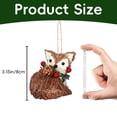 thumbnail image 3 of Woodland Animal Christmas Ornaments, Forest Animal Acorn Ornaments, Sisal Fox Christmas Hanging Ornament, Rustic Farmhouse Animal Figurine With Pinecone & Red Berry Accent For Christmas Tree Decor, 3 of 4