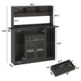 thumbnail image 4 of 63"W Counter Height Bar Table Cabinet with Hutch Storage & LED Light, U-shaped Countertop, Glass Doors, Drawers, 4 of 10