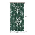 thumbnail image 5 of Green Christmas Snowflake Pattern Shower Curtain 36"x72" ,Bathroom Decorative Shower Curtains Set with 12 Hooks,Modern Waterproof Washable Shower Curtain, 5 of 6
