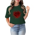 thumbnail image 4 of TIMIFIS T-Shirts de la Saint-Valentin pour Femmes Été Décontracté Manches Courtes Col Rond T-Shirt Mignon Imprimé Cœur d'Amour, 4 of 4