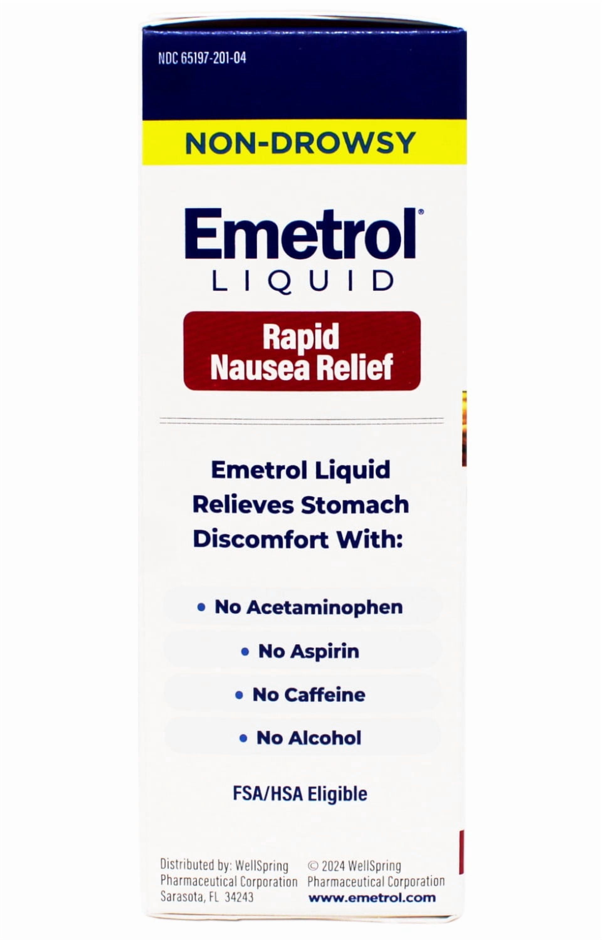 Emetrol Nausea and Upset Stomach Relief Liquid Medication, Cherry Flavor, 4 FL OZ