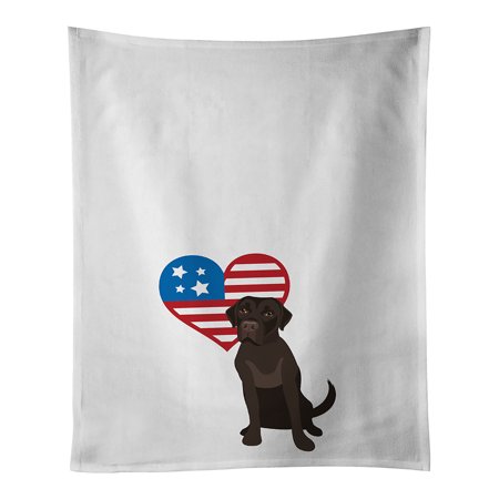 

Labrador Retriever Chocolate #1 Patriotic White Kitchen Towel Set of 2 19 in x 28 in