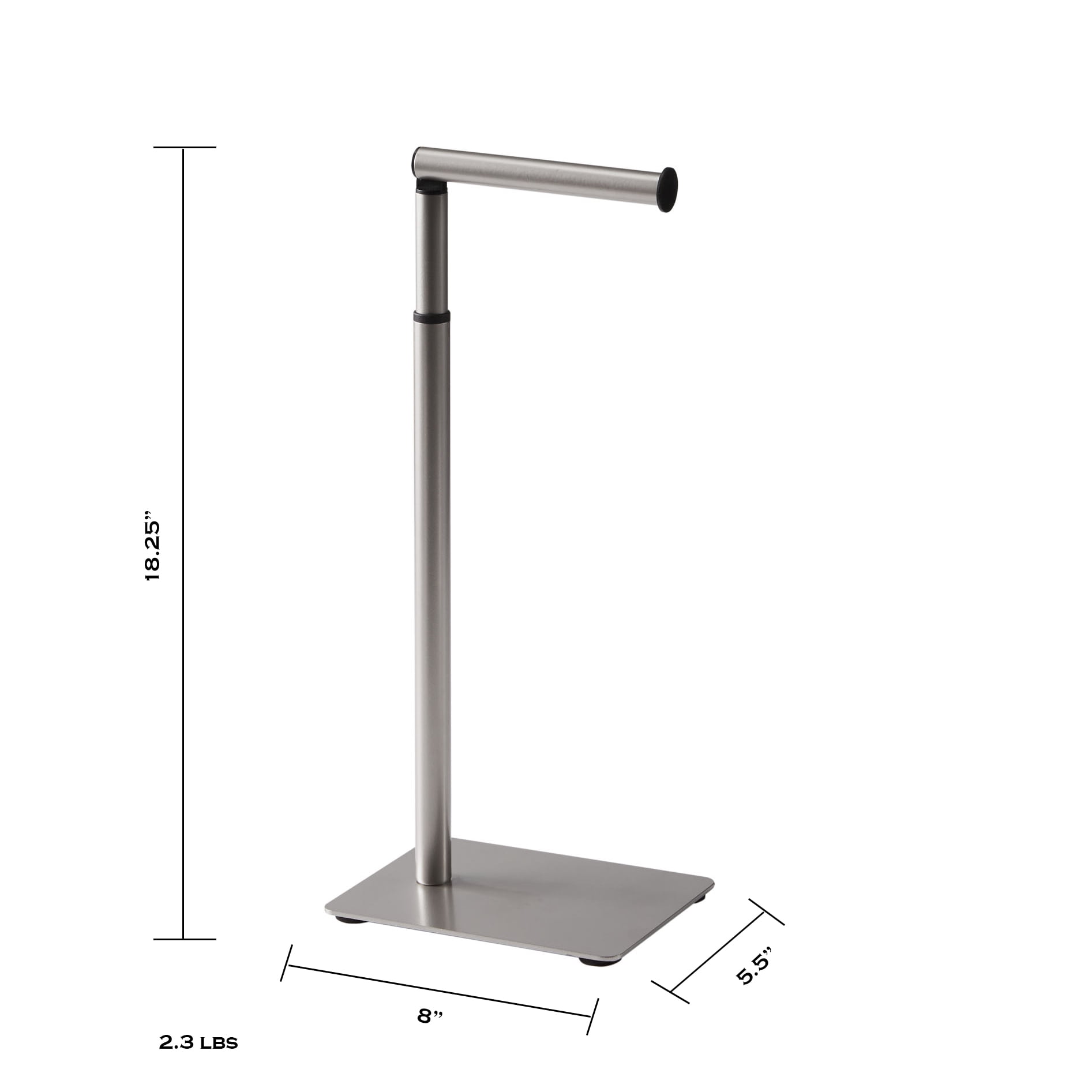 Better Homes & Gardens Free Standing Toilet Paper Holder, Satin Nickel Finish
