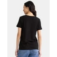 thumbnail image 4 of Time and Tru Women's Cotton Crewneck Tee with Short Sleeves, Size XS-XXXL, 4 of 4
