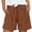 Brown, variant on Women's Casual Summer Shorts With Tie Detail Comfortable Everyday Wear Short Pants For Women Comfy Trousers Pants for Women