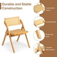 thumbnail image 3 of UBesGoo 2 Pack Folding Chairs, Wooden Accent Dining Chairs, Rubberwood Flodable Seating for Indoor Outdoor, 3 of 7