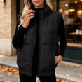 thumbnail image 5 of Womens Zip Up Vest Stand Collar Padded Sleeveless Versatile Winter Outerwear Vest, 5 of 9
