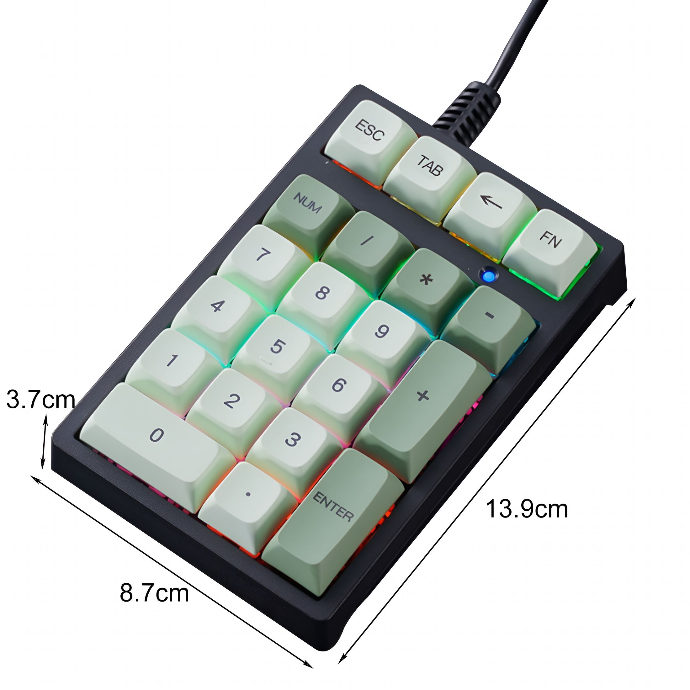 GJX 2026 New Usb Wired External Numeric Keyboard-21-Key Mechanical Pad with Colorful Backlight Creamy Keyboard with Number Pad,For Office Use,Gaming,Data Entry,Home Office Setup