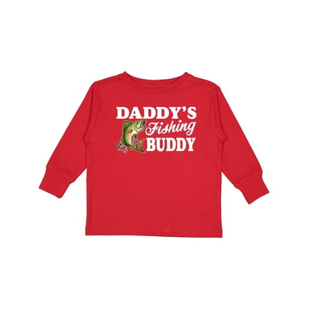 

Inktastic Daddy s Fishing Buddy with White Text Gift Toddler Boy Girl Long Sleeve T-Shirt
