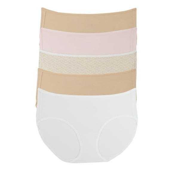 Felina - Cotton Modal Full Coverage Hipster Underwear 5-Pack - Comfortable and Breathable Mid-Rise Panties for Women (Soft Hues, 2X)